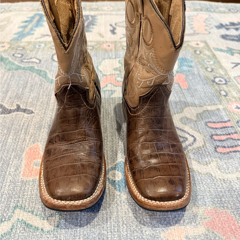 Kids Brown Leather Western Boots